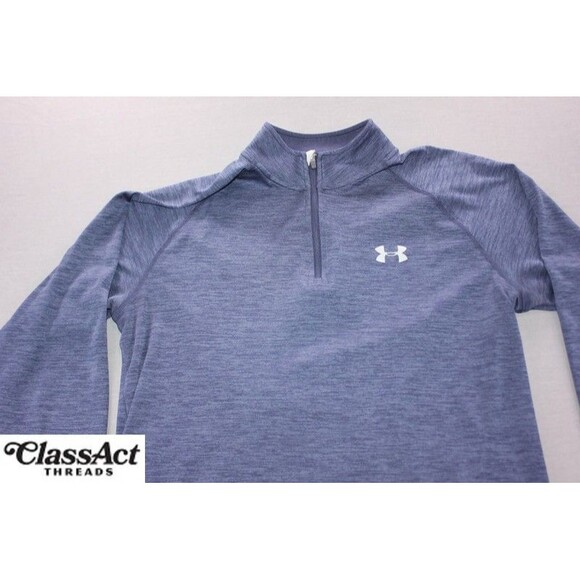 Under Armour Jacket 1/4 Zip Loose HeatGear Blue Golf Athletic Mens Sz M - Picture 2 of 10